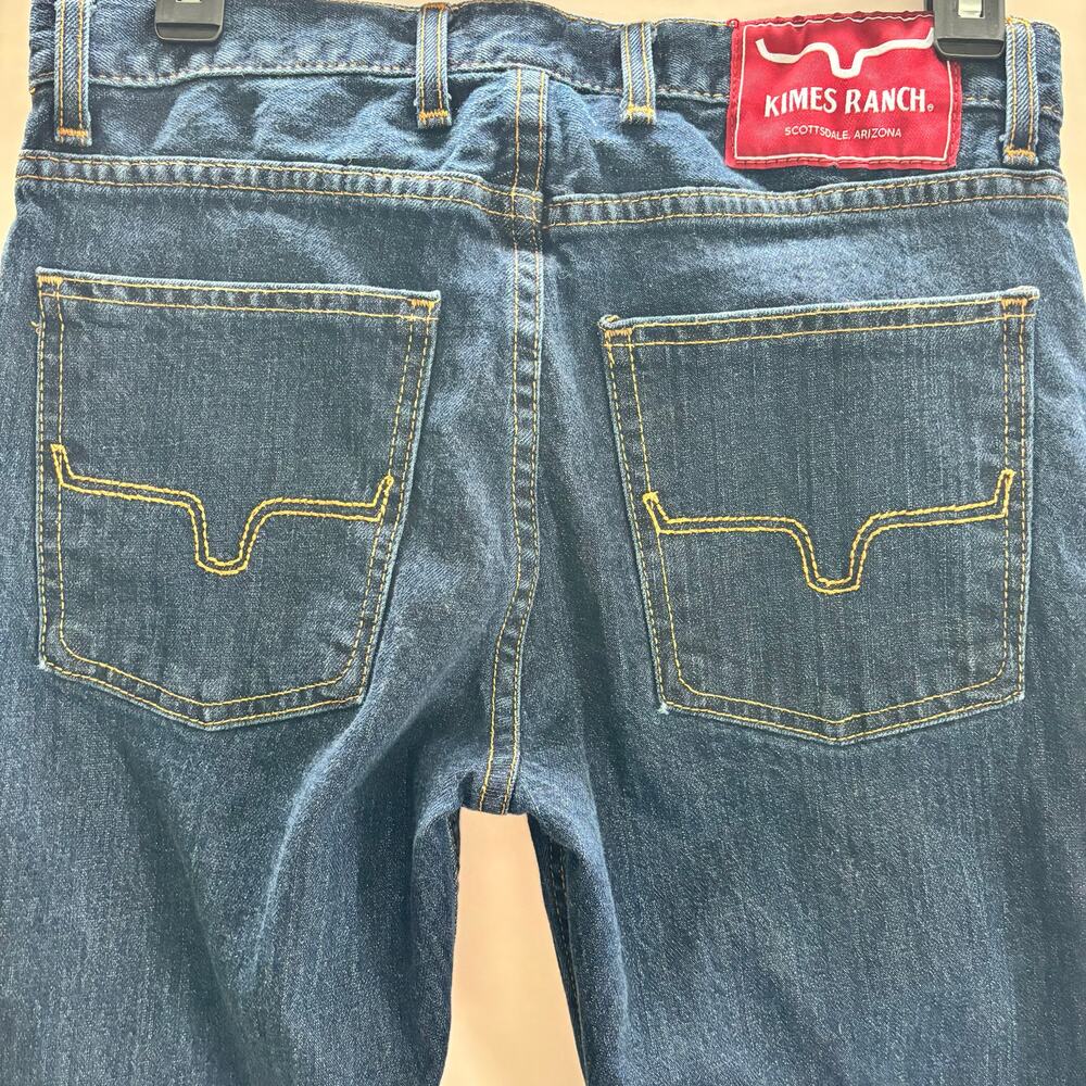 Kimes Ranch Wayne Jeans- Made in USA-Mens 28x32 -Dark Wash Button Fly Western - Picture 6 of 7